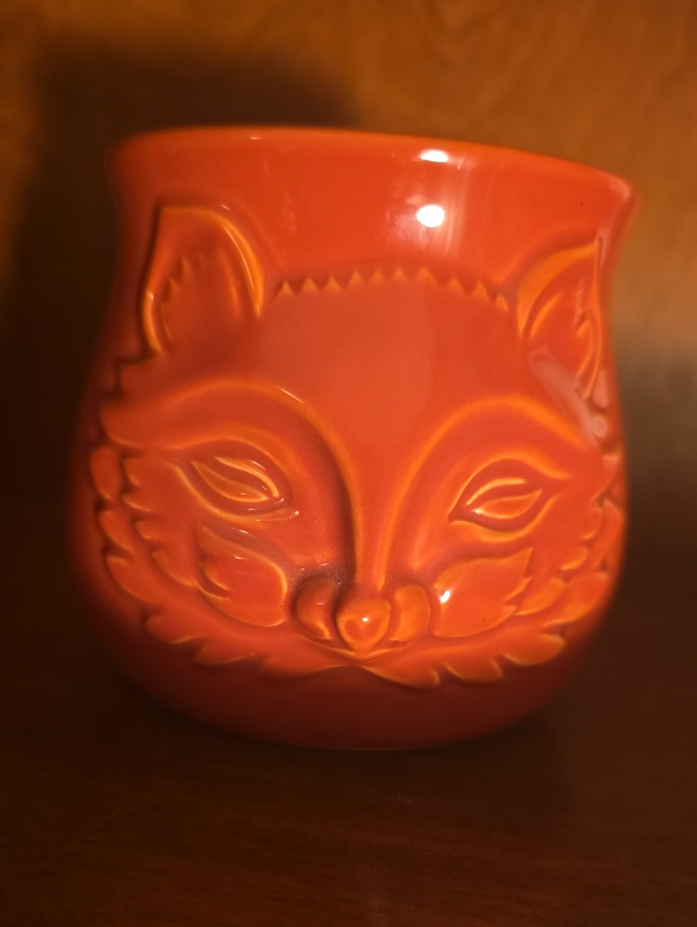 Orange Ceramic Fox Candle